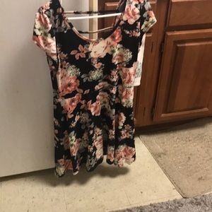 Black floral dress size medium